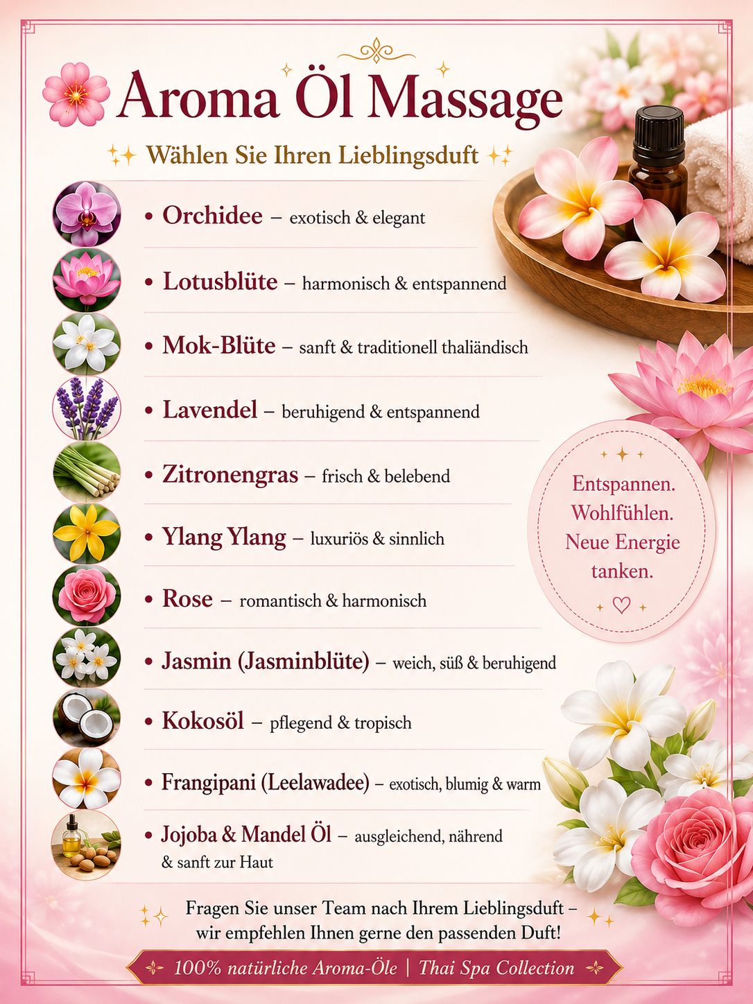 Unsere Aroma Öle – Aiyara Thai Massage